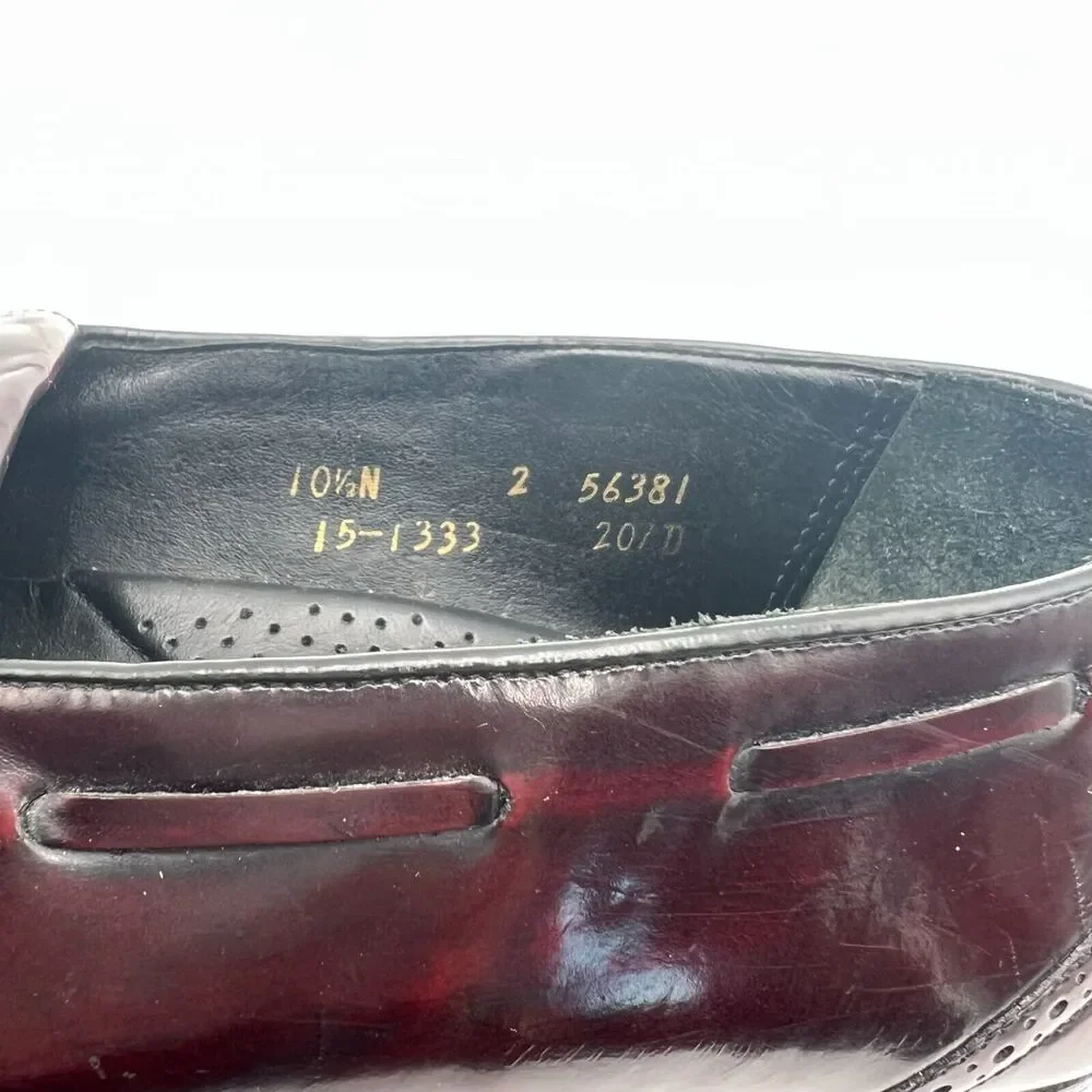 JOHNSTON & MURPHY Men's 10.5 Narrow Burgundy Leather Tassel Dress Shoes‎ Loafers